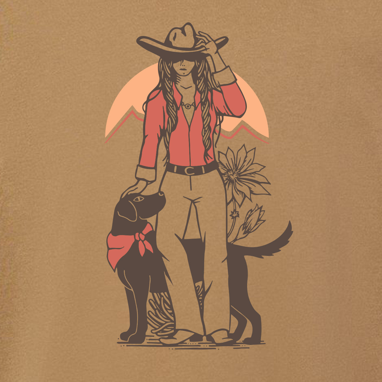Cowgirl Relaxed Tee | Coyote Brown