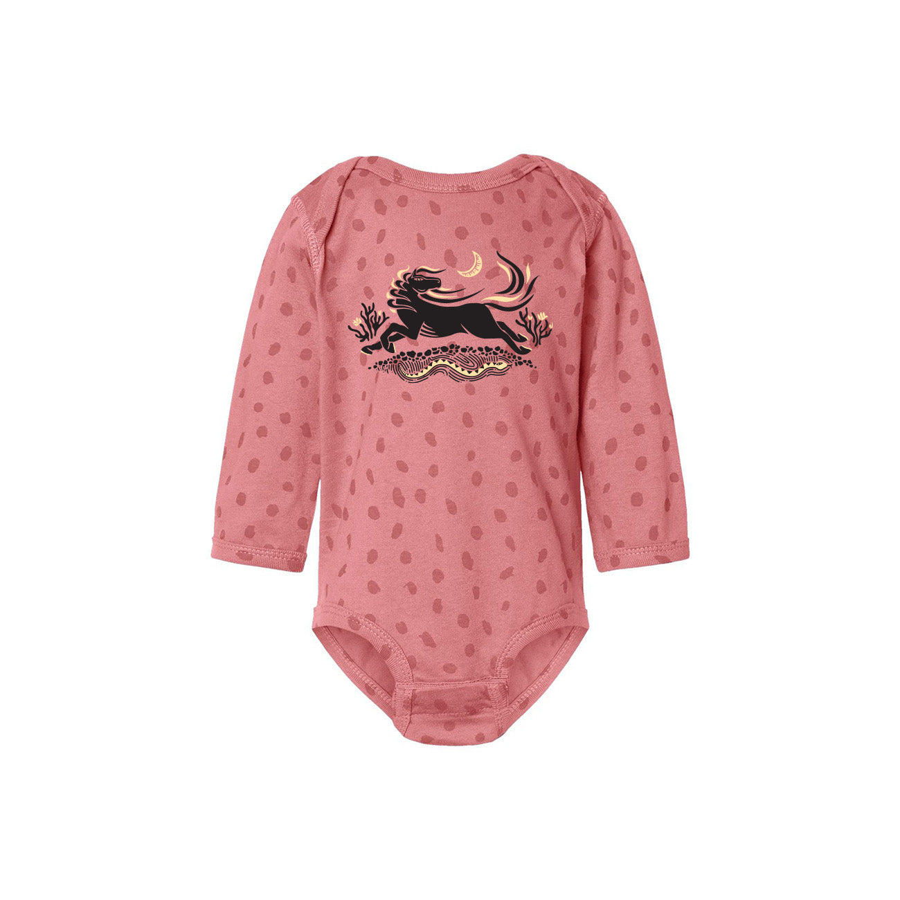 Stallion Onesie // Long Sleeve - Pink Spot