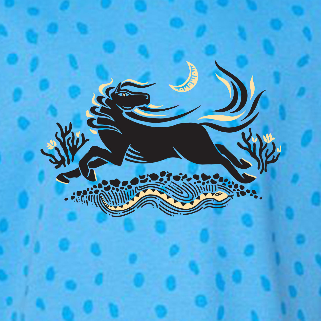 Stallion Onesie // Long Sleeve - Blue Spot