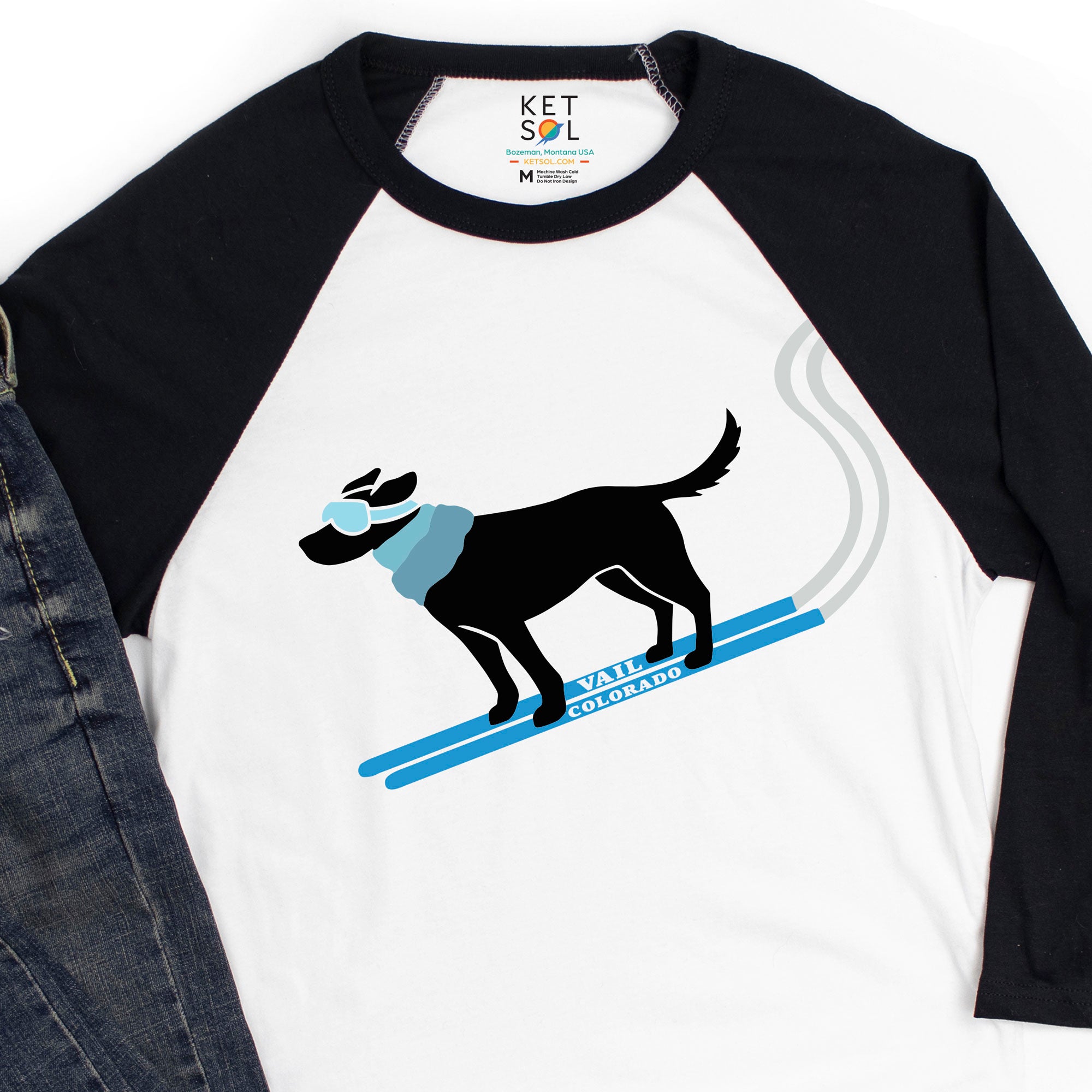 Lab Ski Toddler & Kids Baseball Tee  | Vail, Colorado