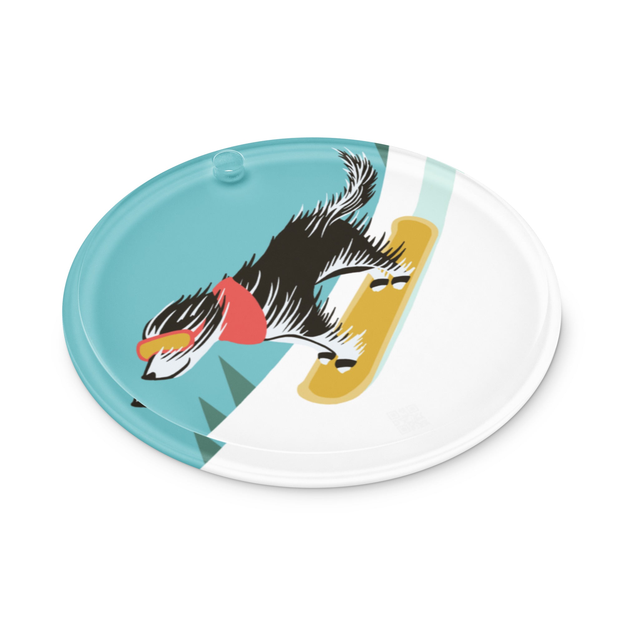 Scruffy Dog Snowboarding Ornament