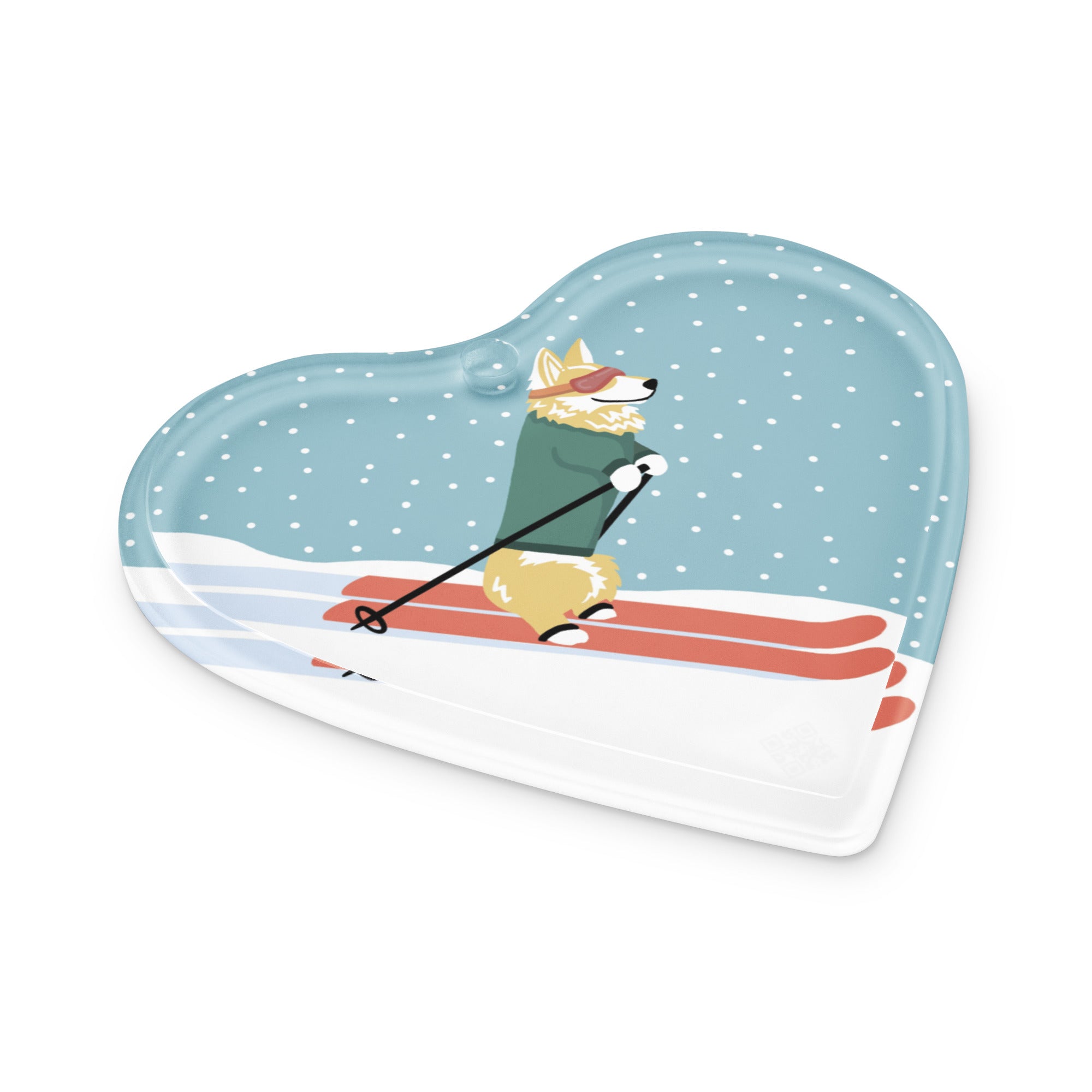 Corgi Skiing Ornament