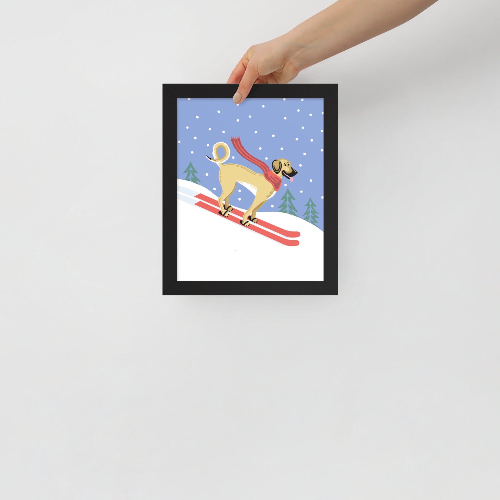 Great Dane Mix Skiing - Print