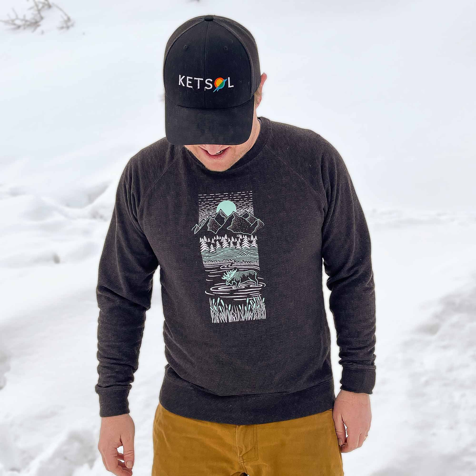 Piney Crewneck Sweatshirt | Charcoal - Ketsol
