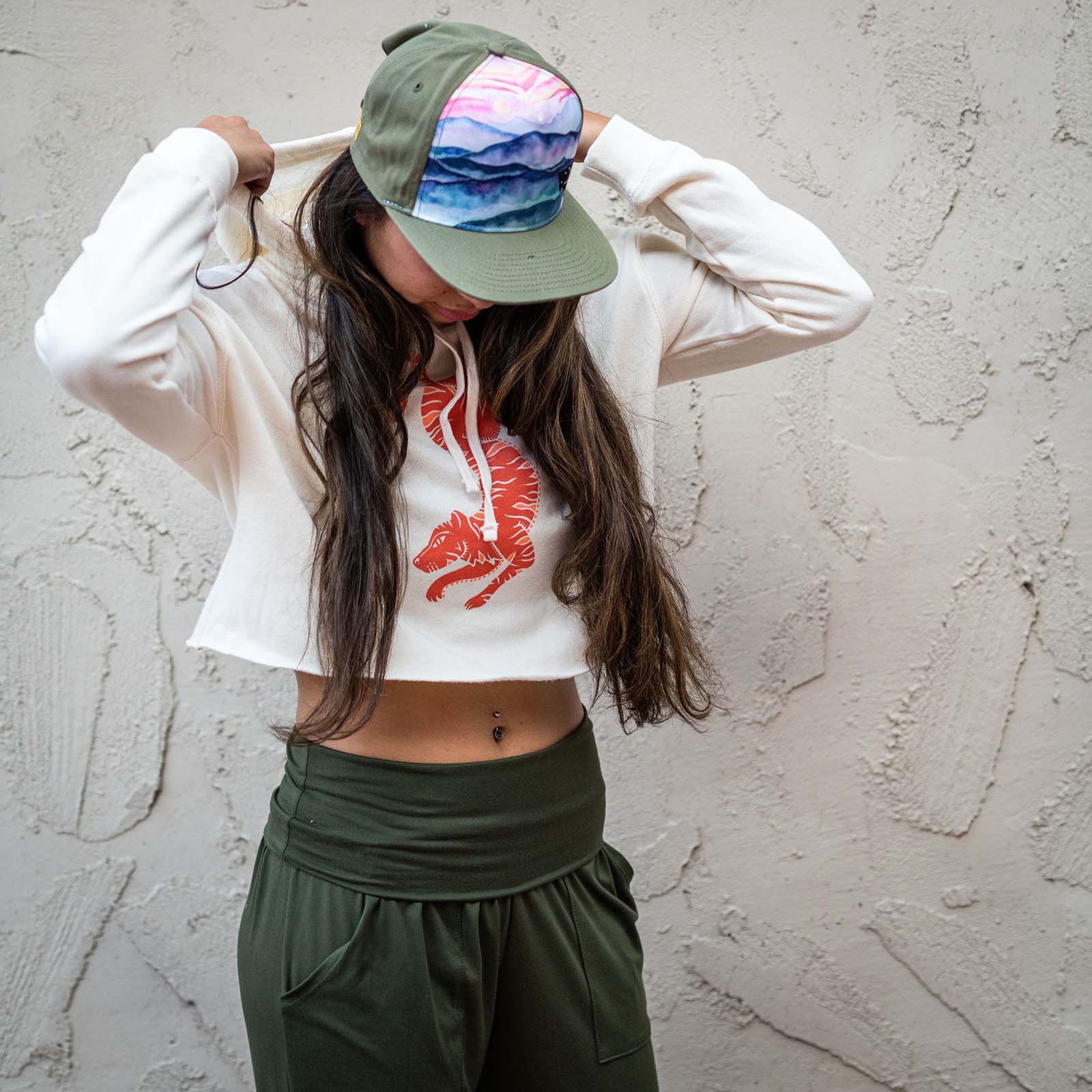Tiger Cropped Hooded Sweatshirt | Monarch - Ketsol