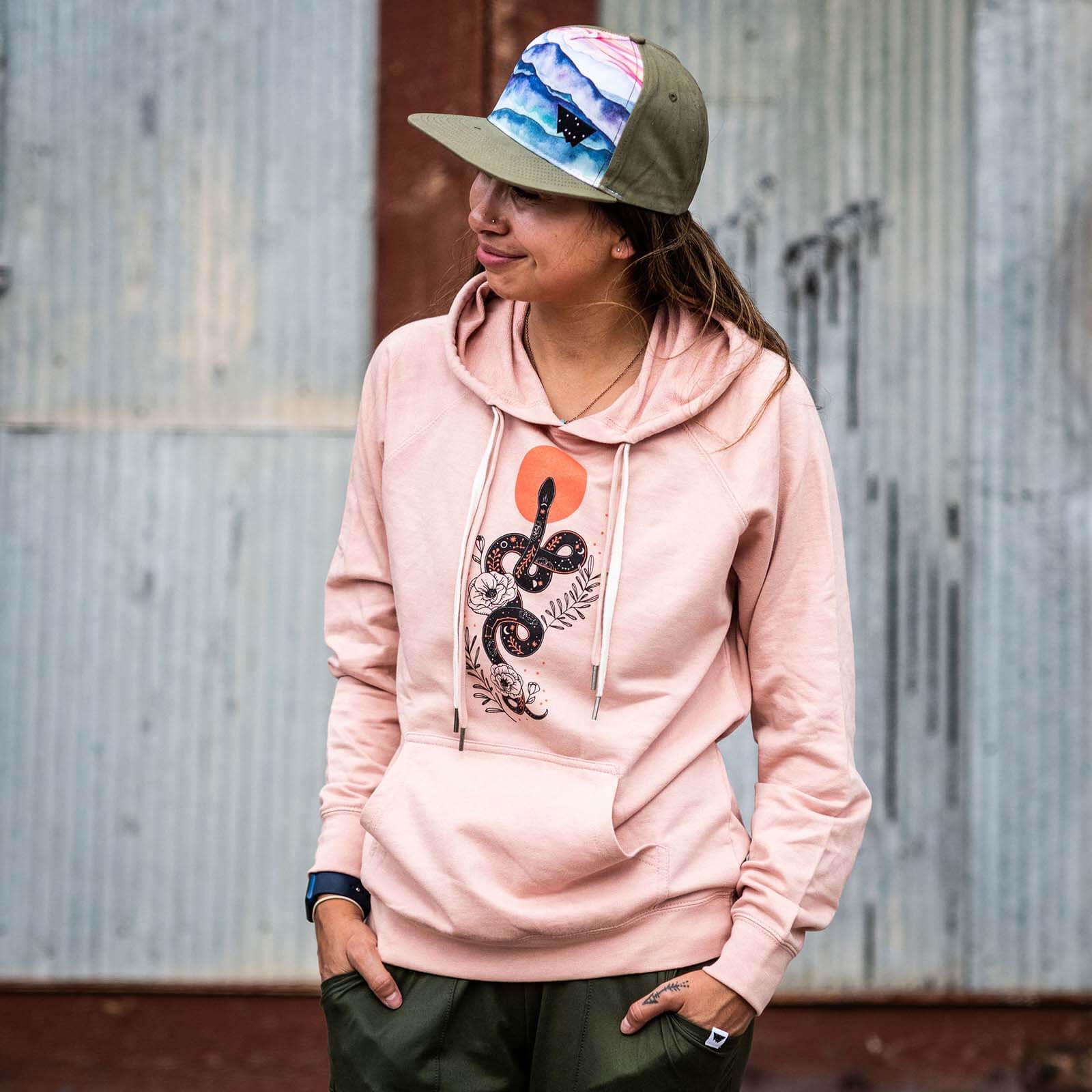 Snake Terry Hoodie | Rose - Ketsol