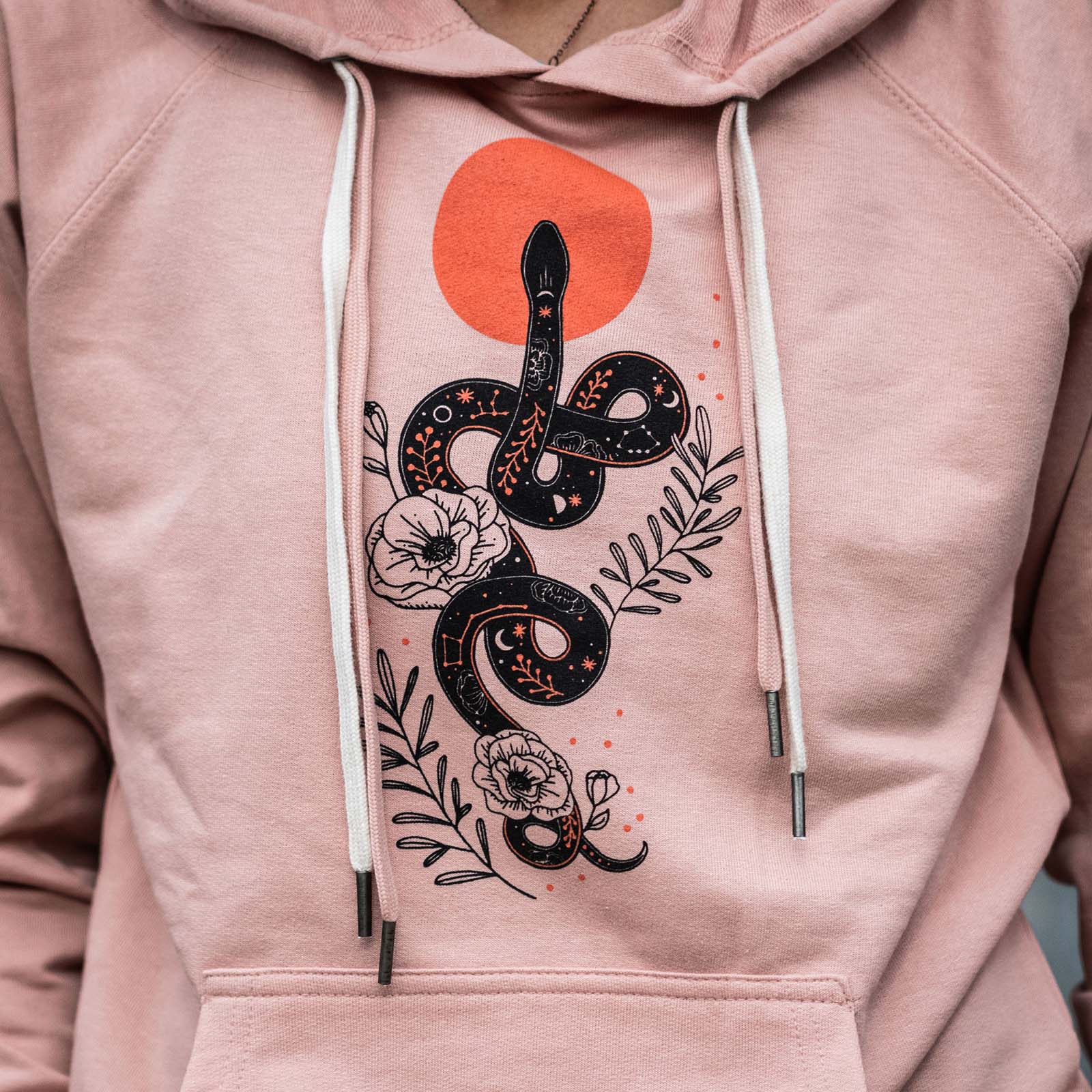 Snake Terry Hoodie | Rose - Ketsol