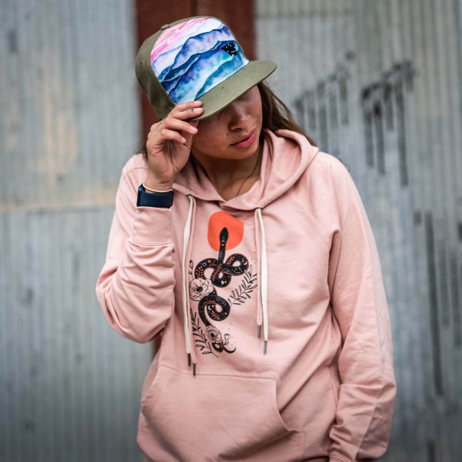 Snake Terry Hoodie | Rose - Ketsol