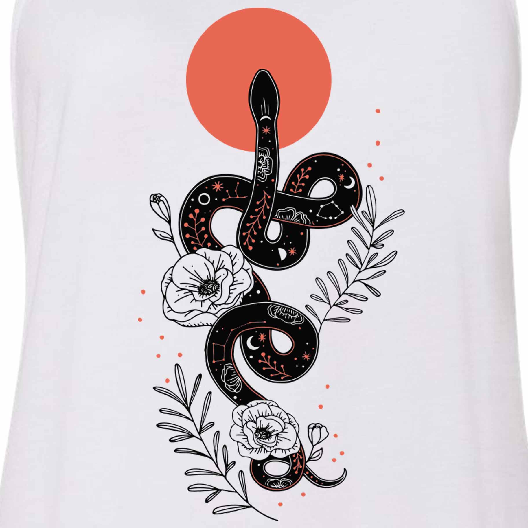 Snake High Neck Tank Top | White - Ketsol