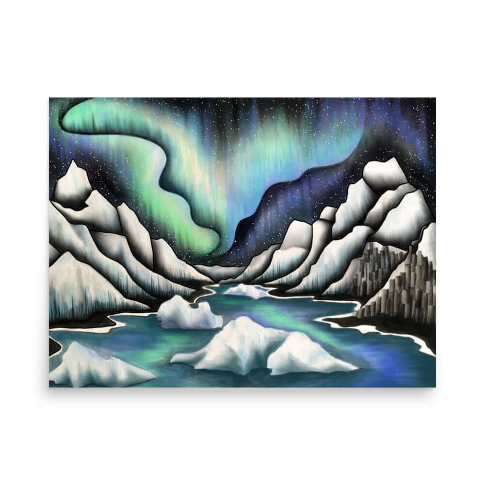Northern Lights Mountains Print - Ketsol