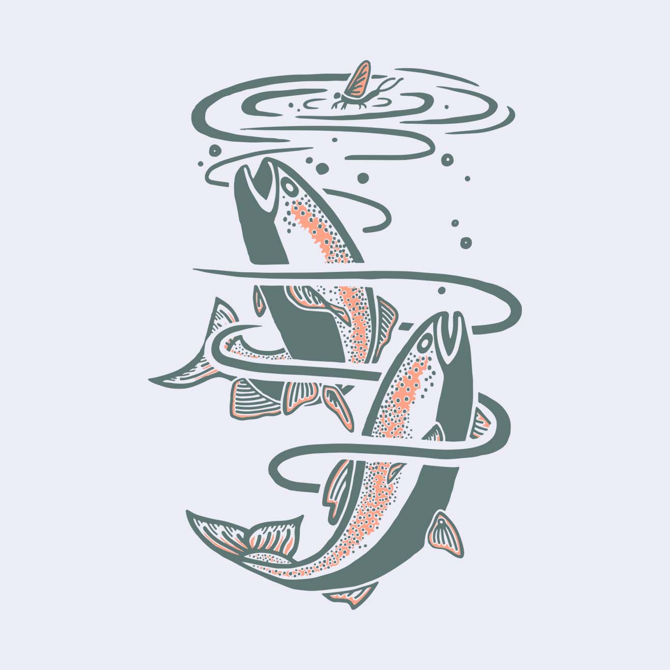Trout Scoop T-shirt | Ivory - Ketsol