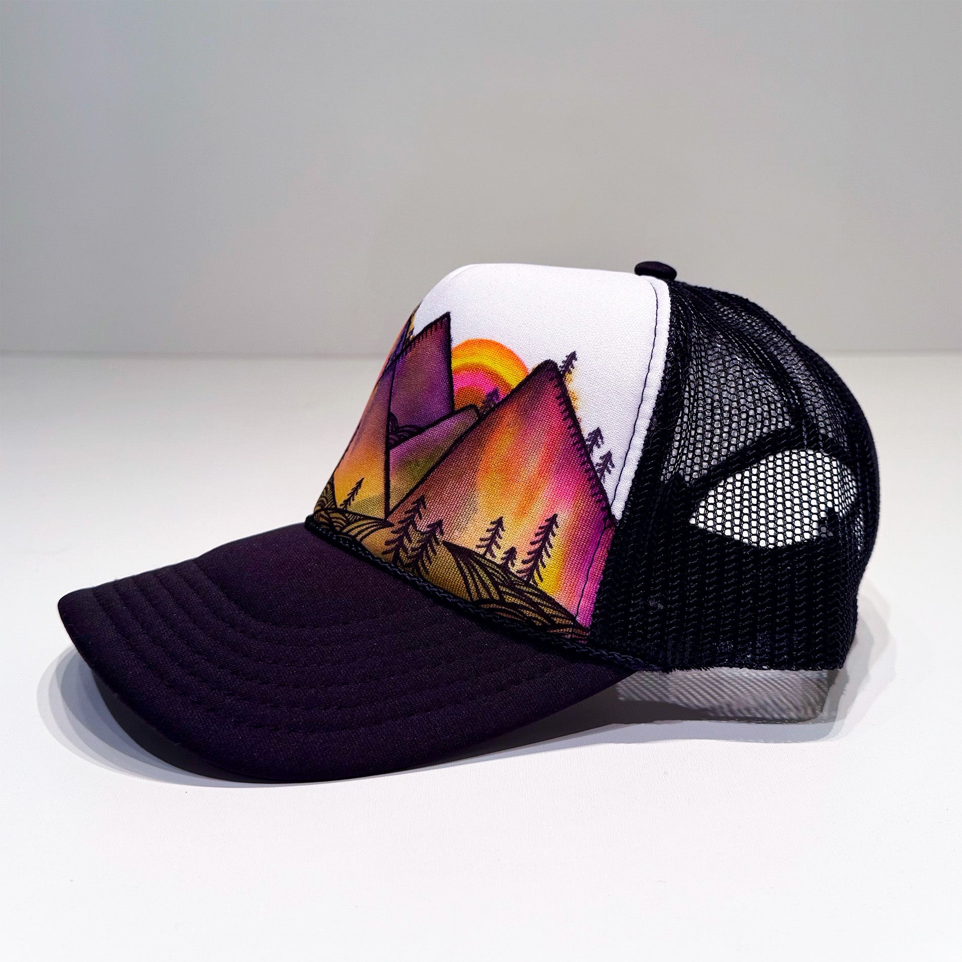 Hand Painted Hat // Black Mountain 1 - One of a Kind