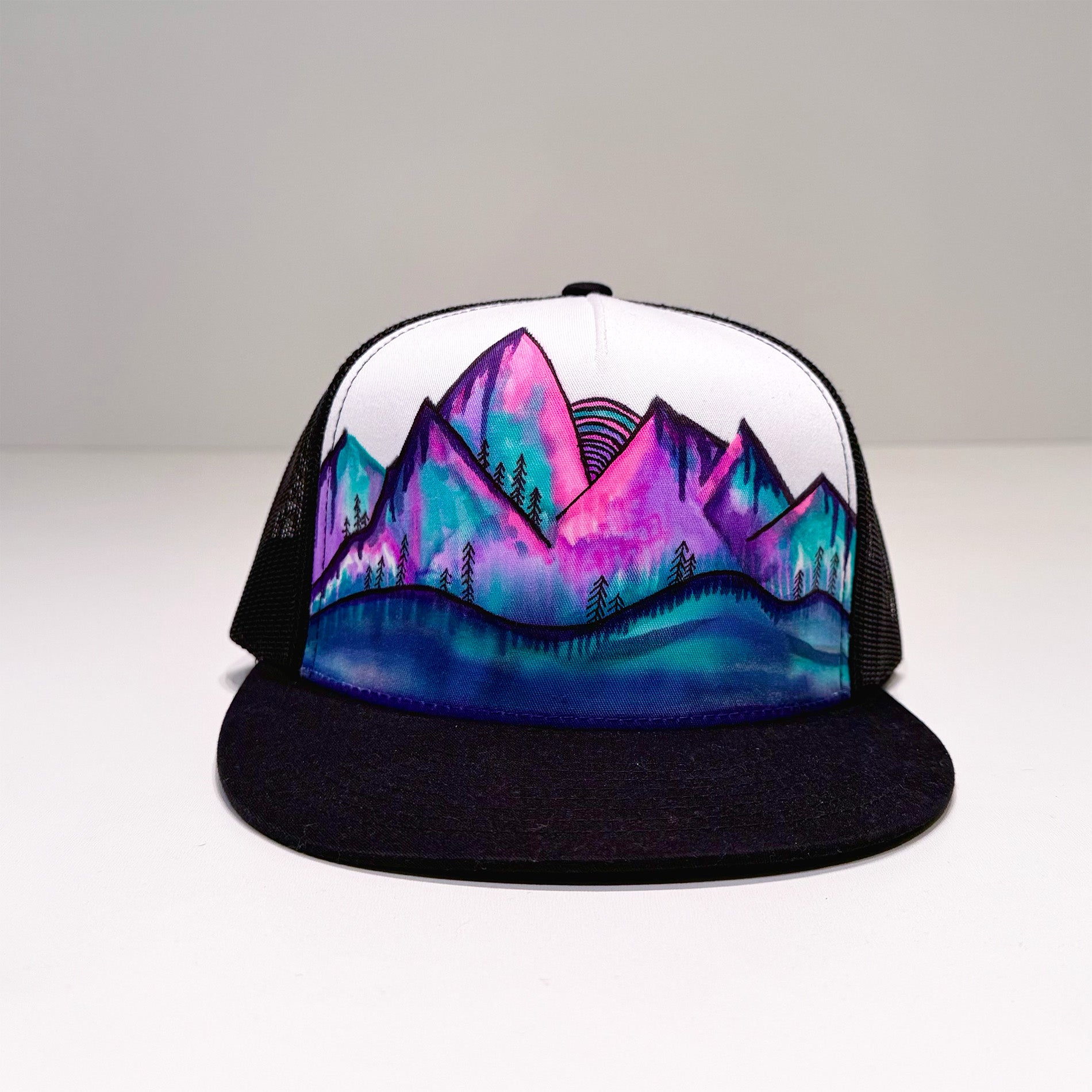 Hand Painted Hat // Black Mountain 2 - One of a Kind