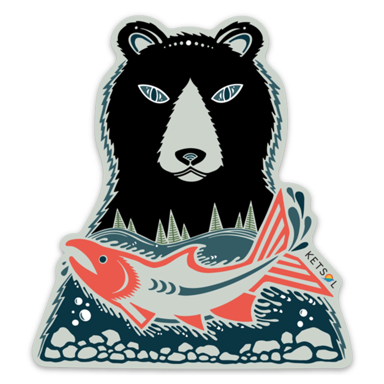 Sockeye Bear Sticker - Ketsol