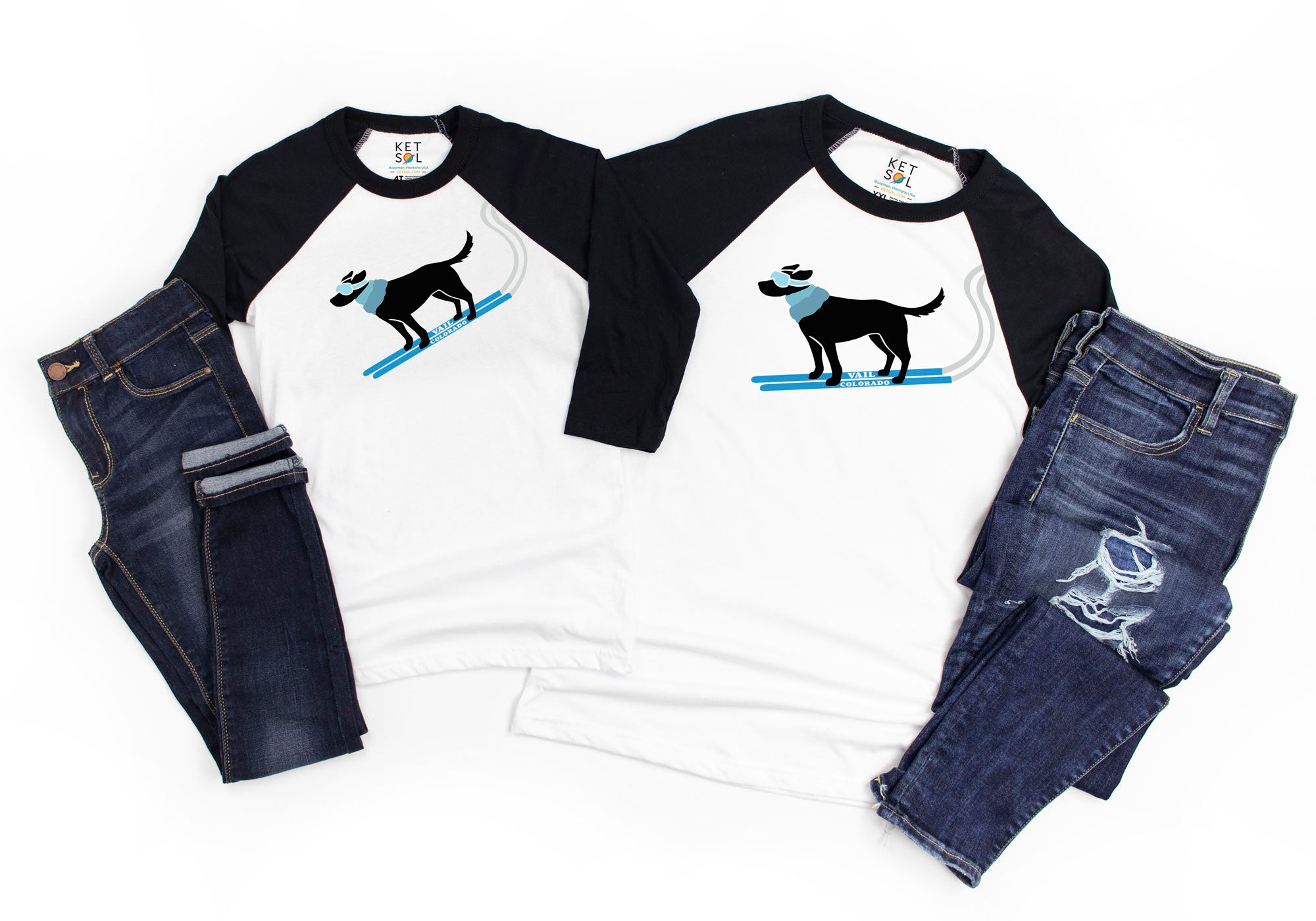 Lab Ski Toddler & Kids Baseball Tee  | Vail, Colorado