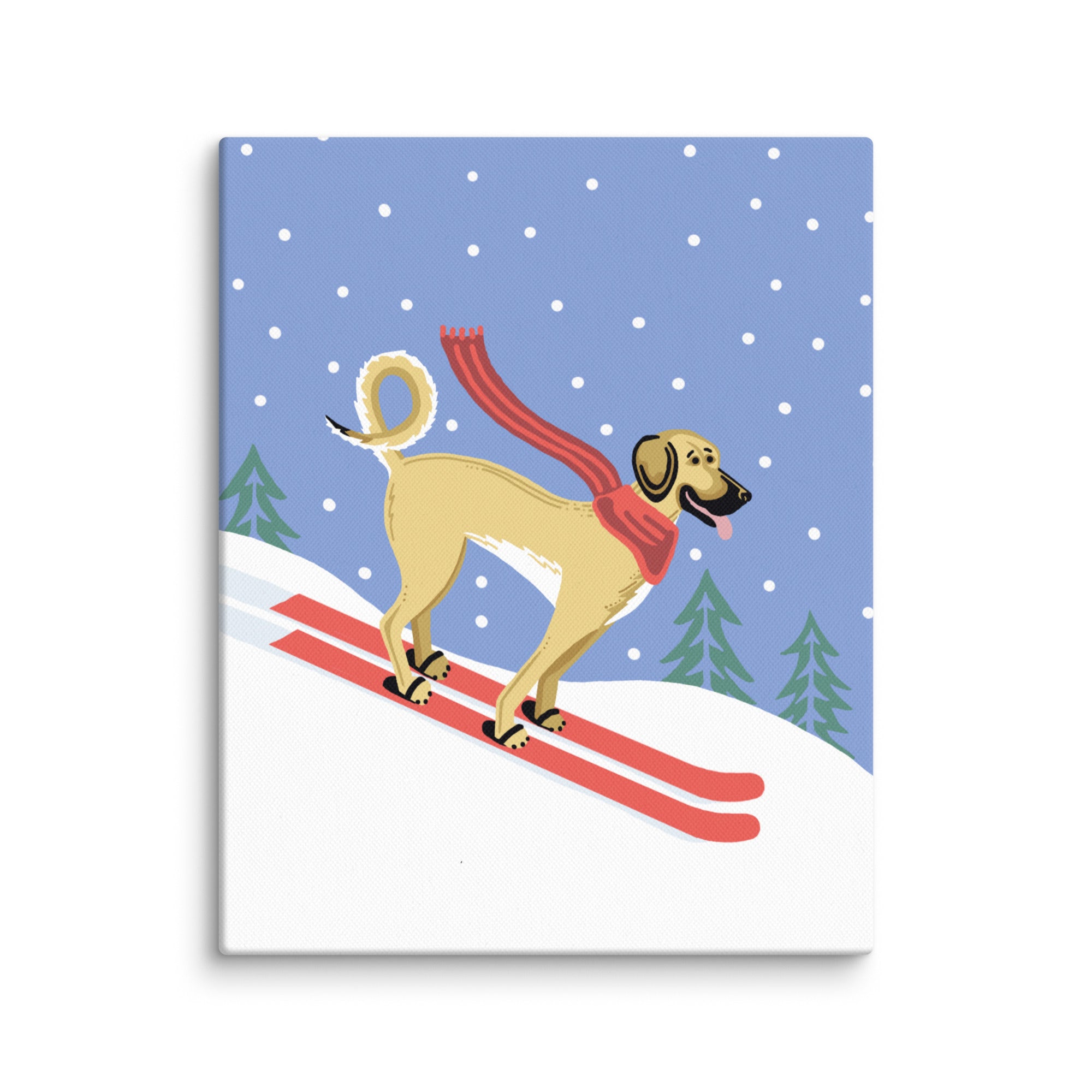 Great Dane Mix Skiing - Print