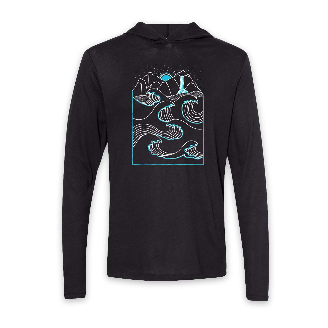 Mountains To Sea Long Sleeve Hooded Shirt - Ketsol