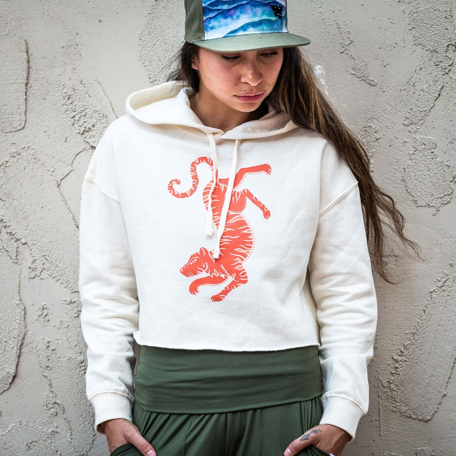 Tiger Cropped Hooded Sweatshirt | Monarch - Ketsol