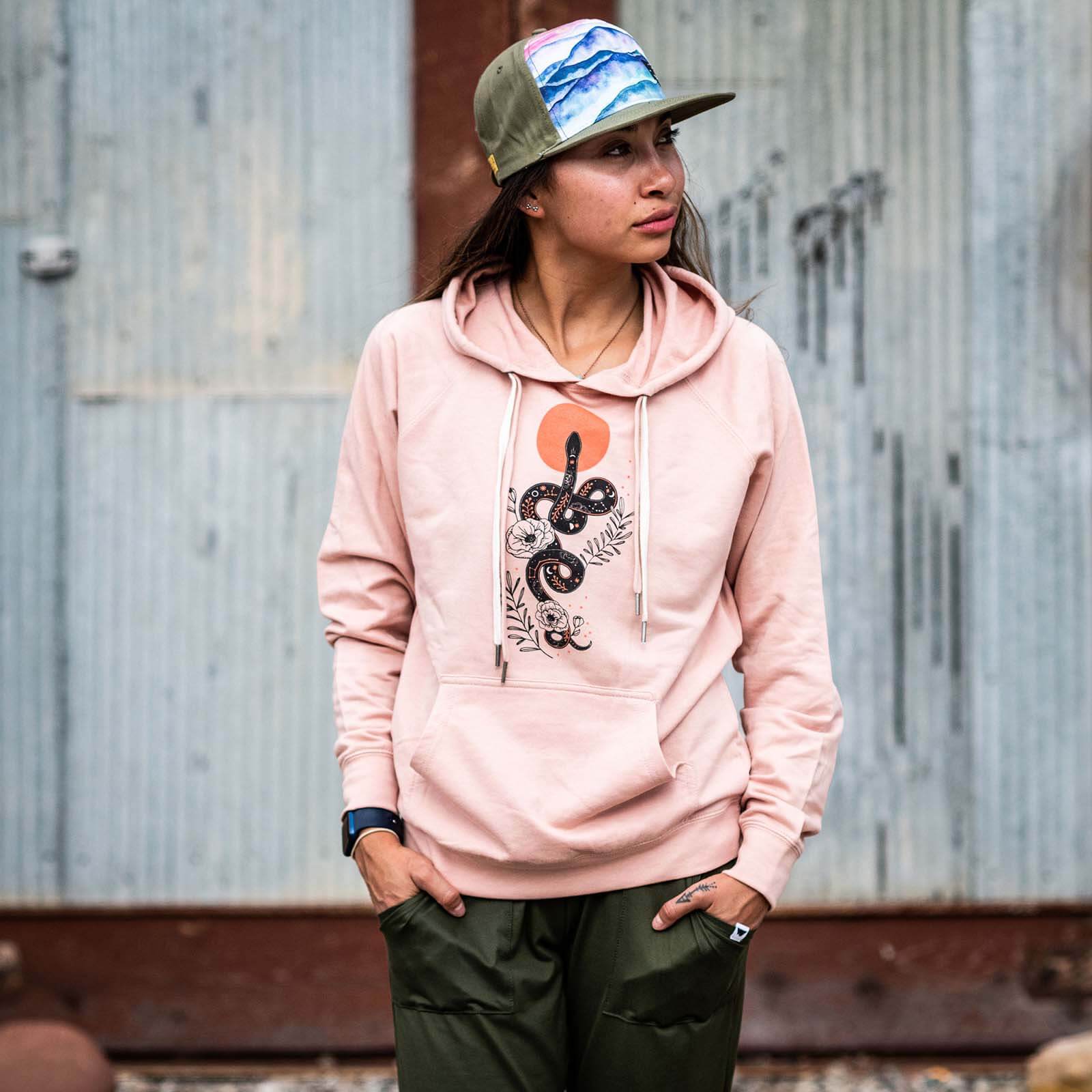 Snake Terry Hoodie | Rose - Ketsol
