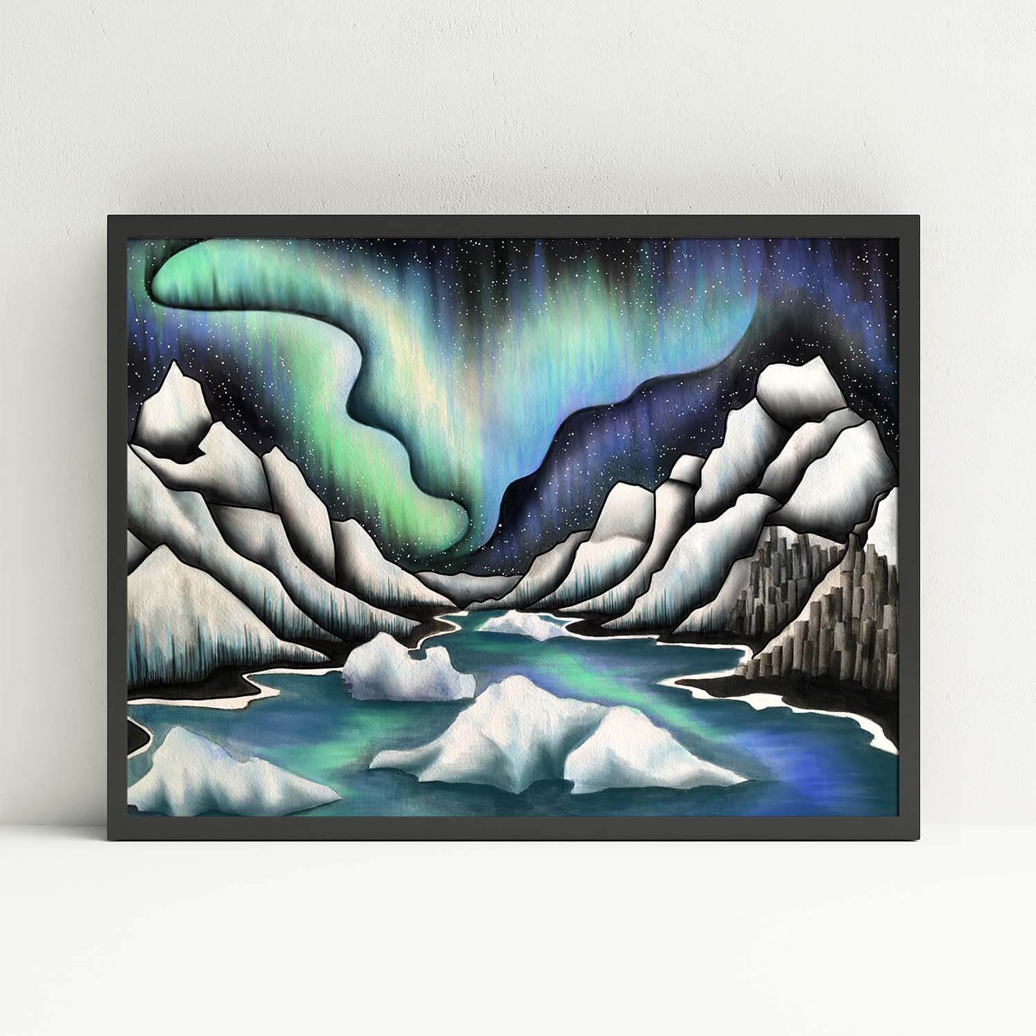 Northern Lights Mountains Print - Ketsol
