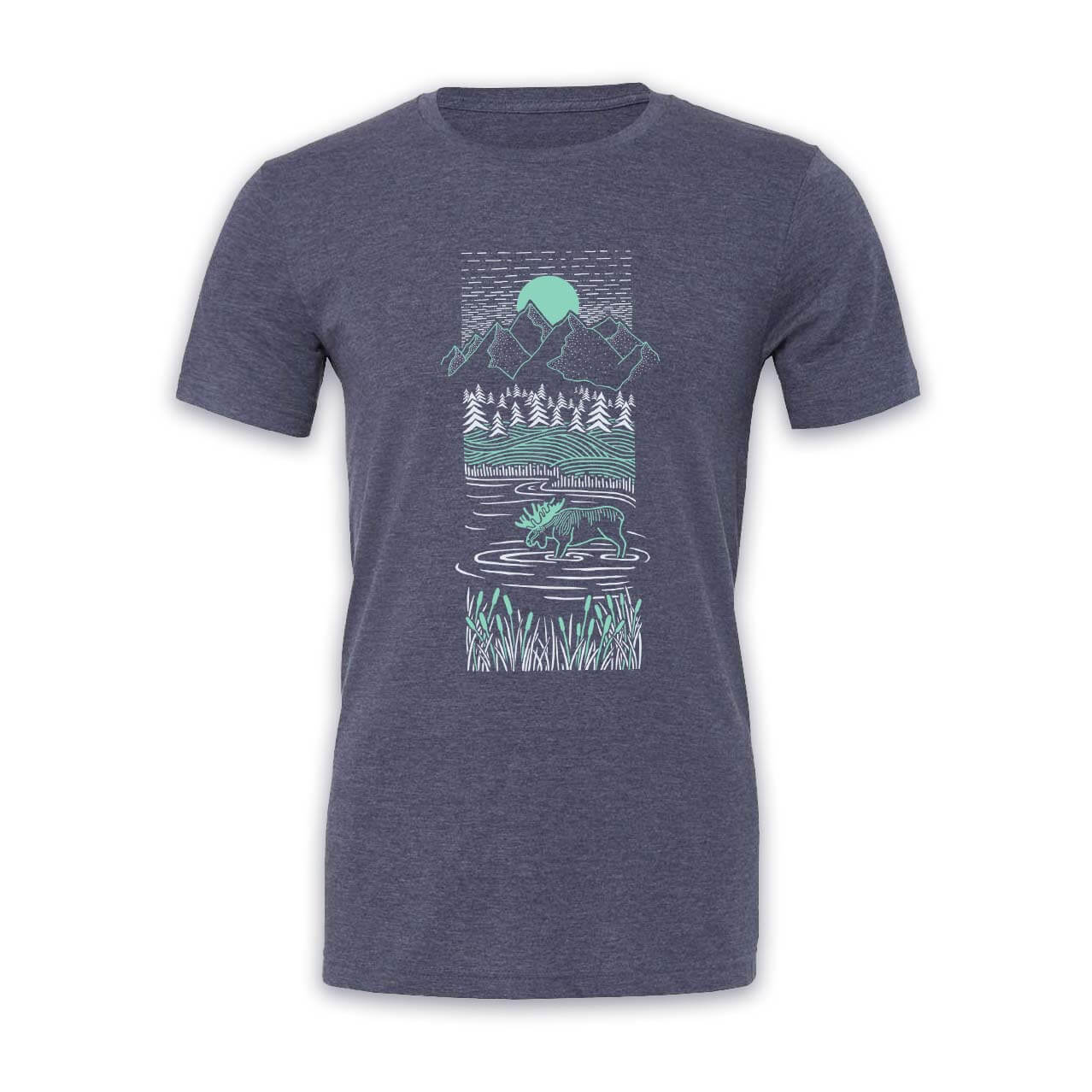 Piney Moose T-shirt | Heather Navy - Ketsol